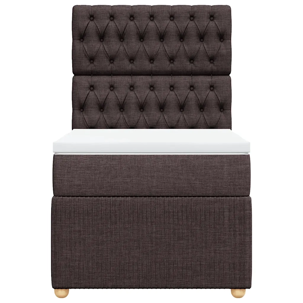 Giroletto a Molle con Materasso Marrone Scuro 90x190cm Tessuto 3294221