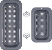 Sistema di asciugatura per l'area di scarico, set di strumenti per la pulizia del lavello, set di strumenti per la pulizia del lavello, sistema di asciugatura per l'area di scarico, (20 B x 36,5 - 49,5 L x 8,5 H) cm, colore grigio
