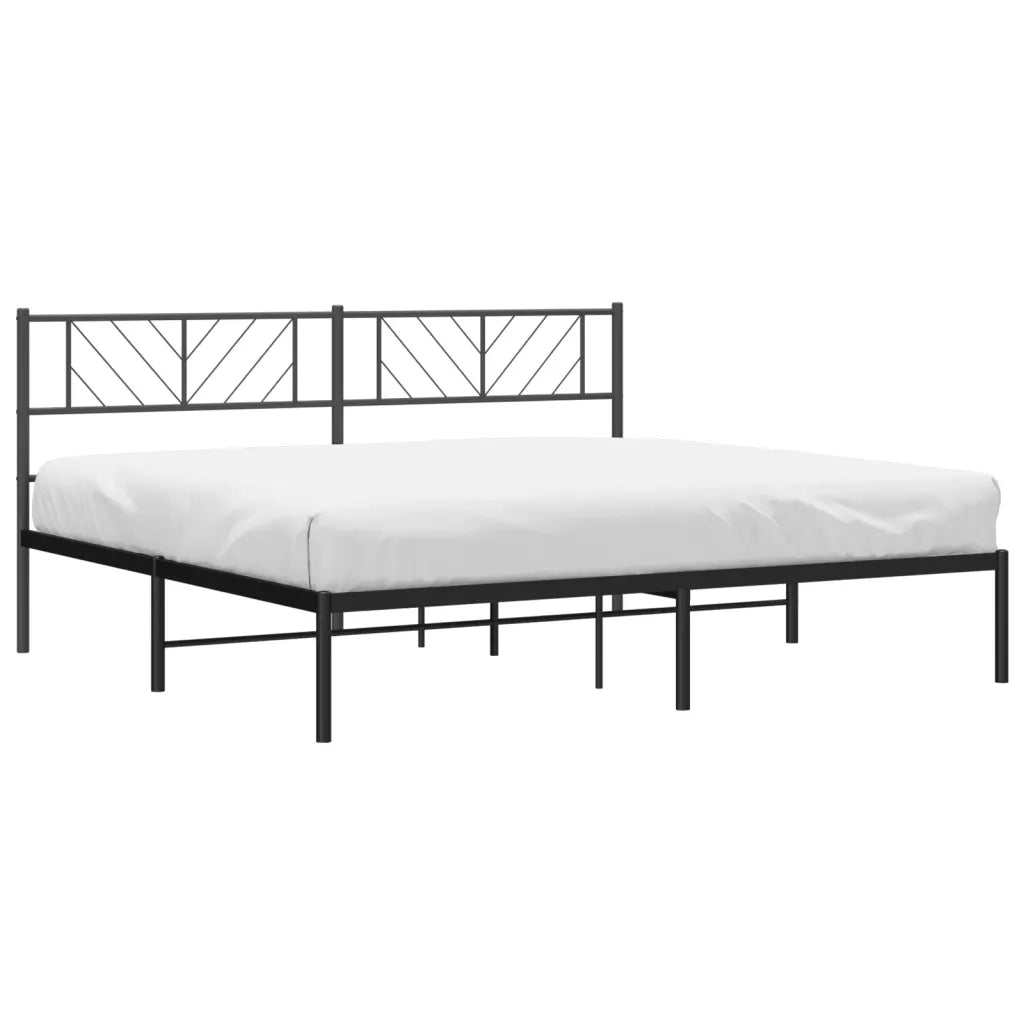 Giroletto con Testiera in Metallo Nero 200x200 cm 372186