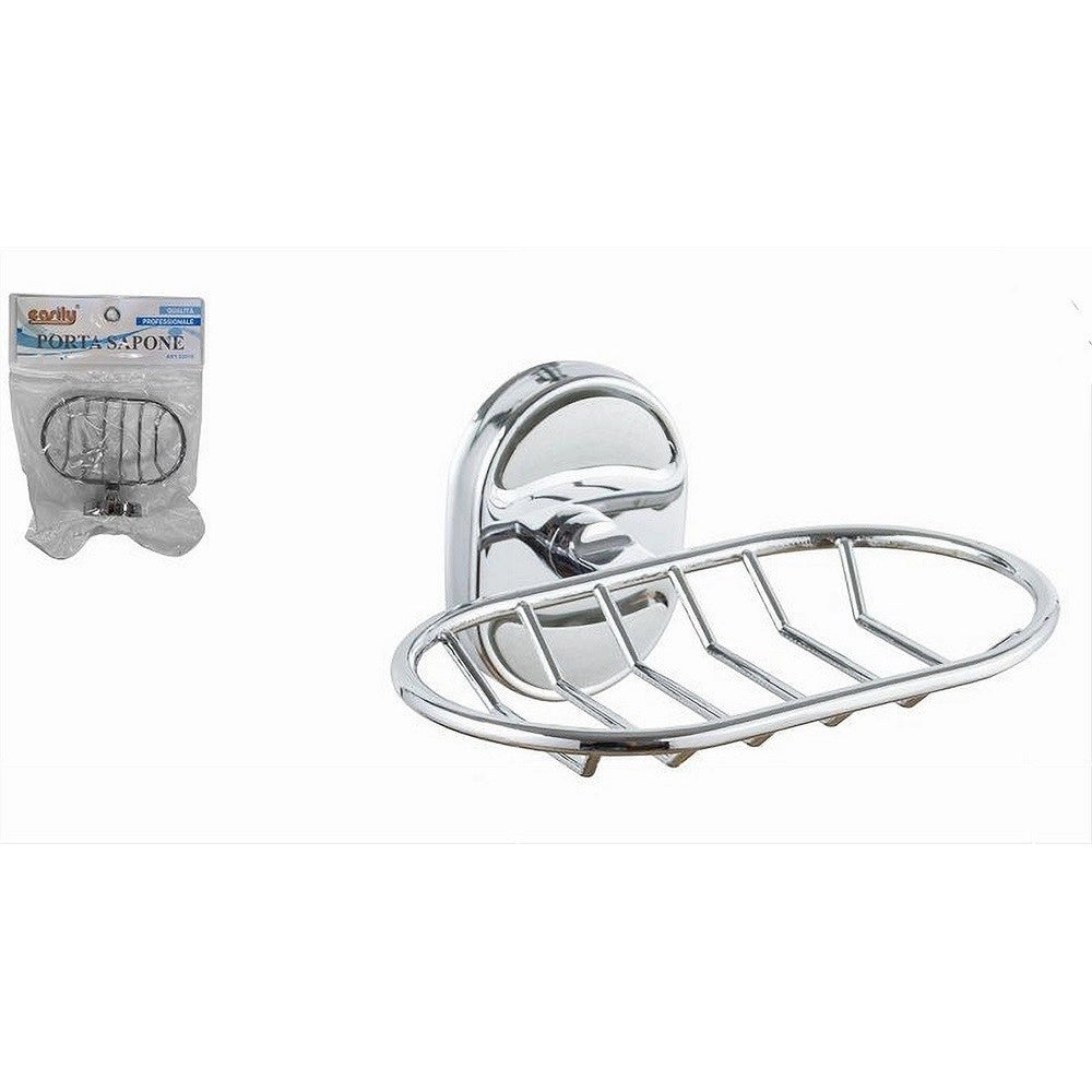 Trade Shop - Porta Sapone Saponetta Mensola Cromata Fissaggio A Parete Accessorio Bagno 52010 -
