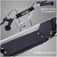 Monopattino per Bambini da 5 Anni con Ruote Grandi da 16" e Altezza Regolabile, Freni e Cavalletto, Nero