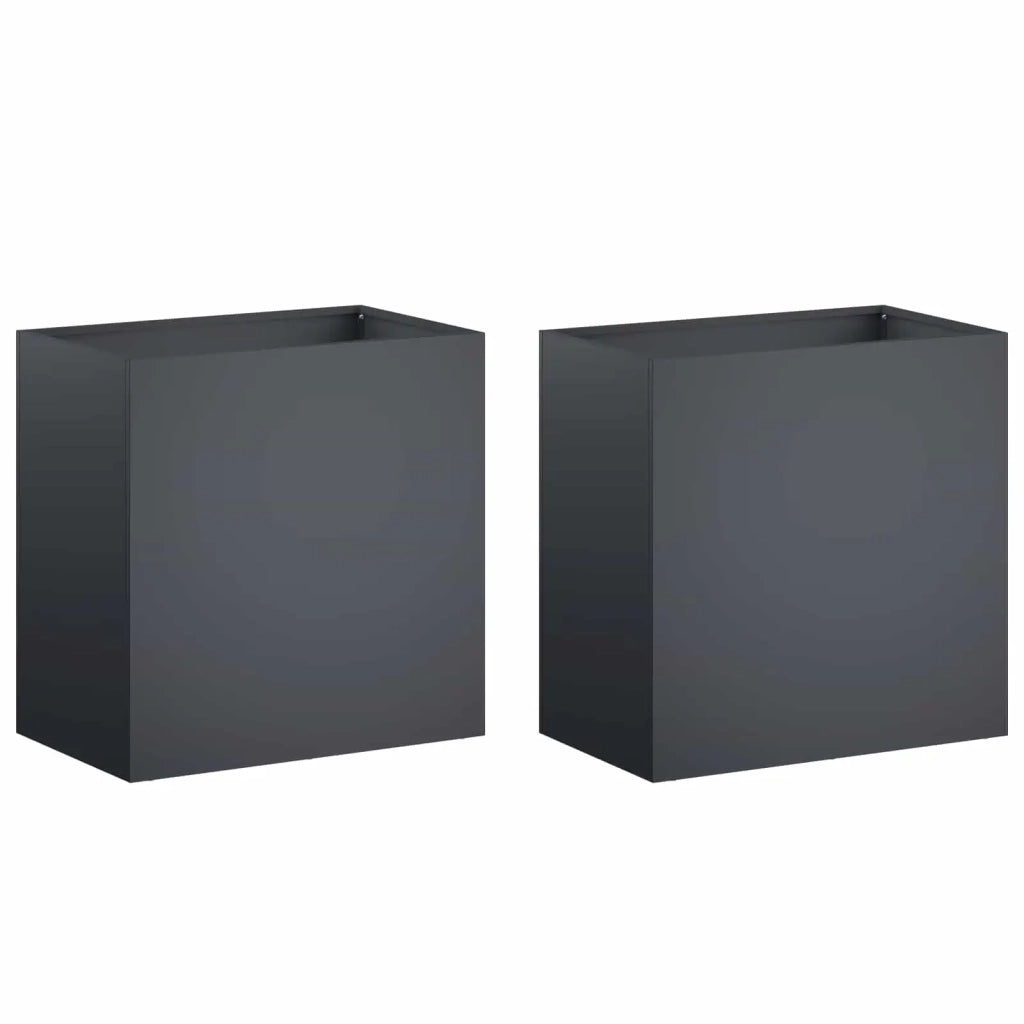 Vaso da giardino 2 pz Antracite 50 x 30 x 50 cm 8005531