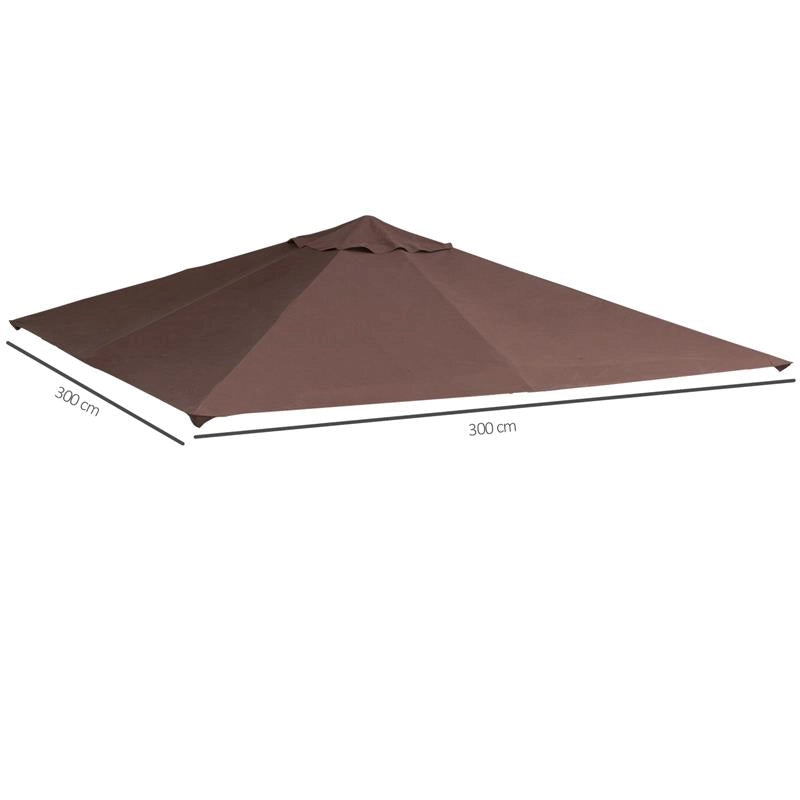 TELO TRASPIRANTE PER GAZEBO 3 X 3 MT IN COLORE CAFFÈ
