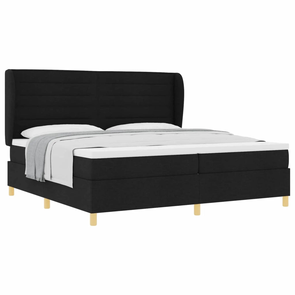 Letto a molle con materasso Nero 200 x 200 cm Tessuto 3340713