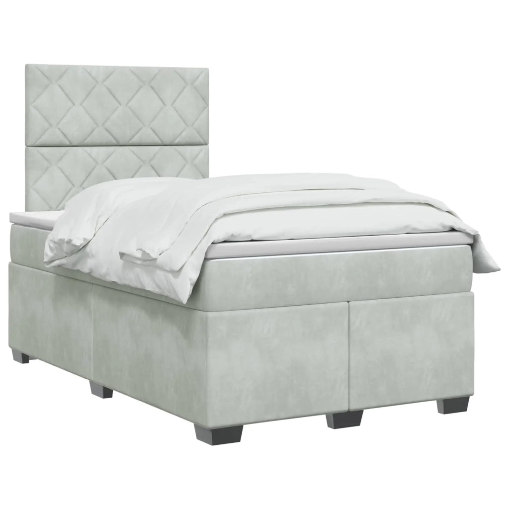 Letto box spring con materasso Grigio Chiaro 120 x 190 cm 3455072