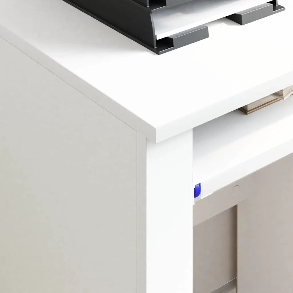Scrivania con Ruote Bianco 91 x 50 x 77 cm Legno multistrato 869530
