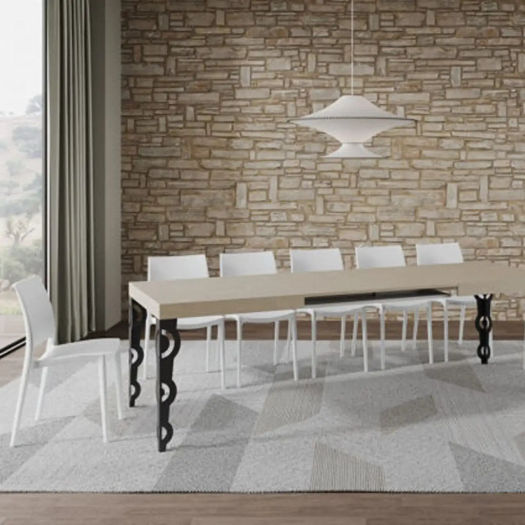 Tavolo allungabile 160/420x90 cm Karamay cashmere gambe antracite
