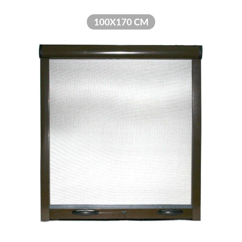 Zanzariera a rullo in kit riducibile universale per finestra verticale EASY-UP Marrone 100x170