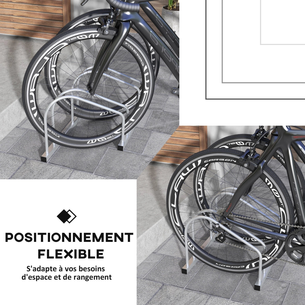 Rastrelliera portabici 2 posti ¨C Xylo ¨C acciaio argentato 50x34x27,5 cm