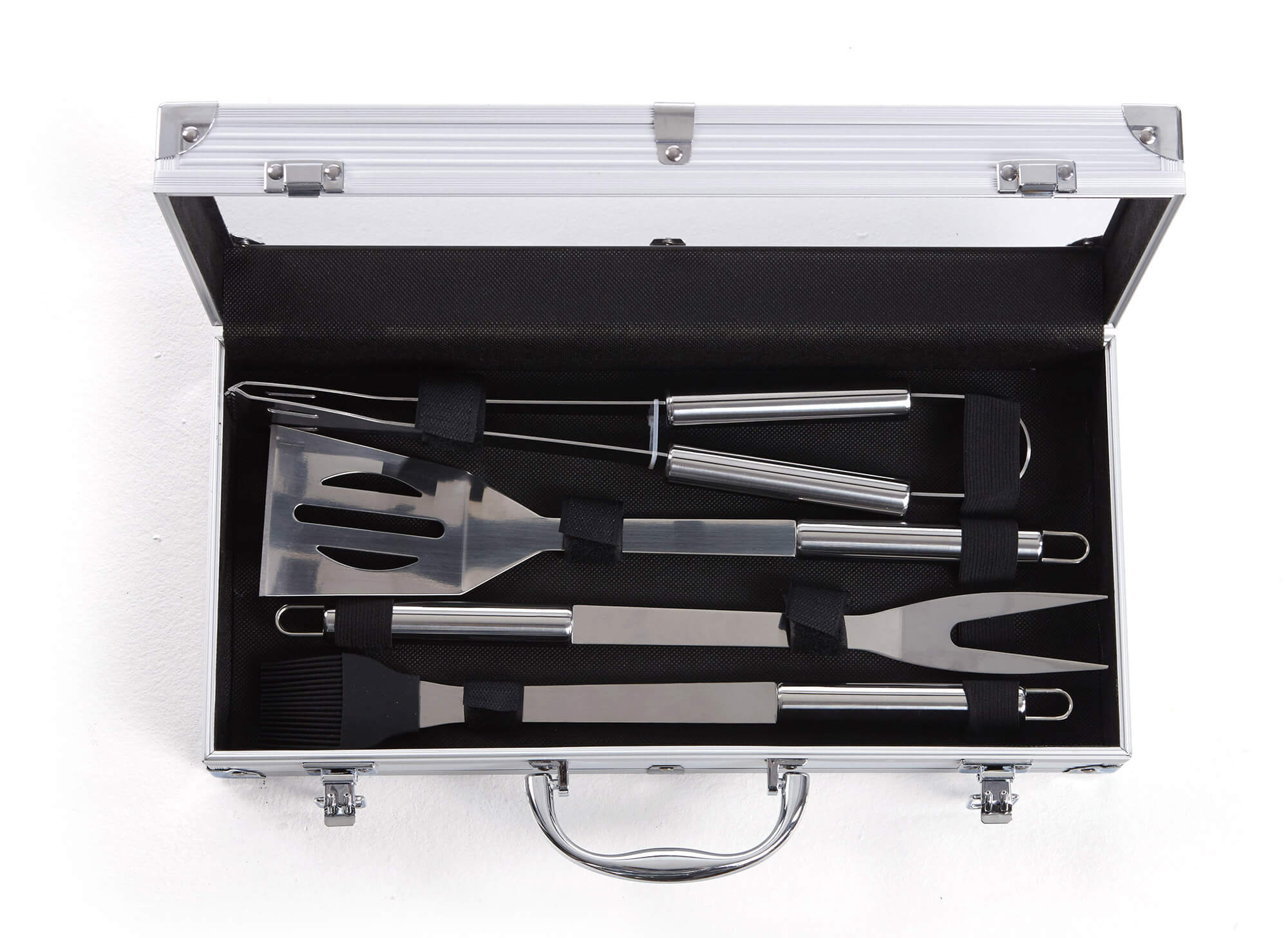 Set 4 Utensili Accessori per Barbecue con Valigetta