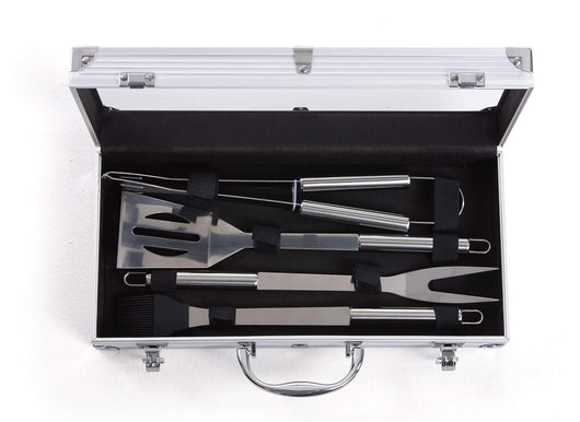 Set 4 Utensili Accessori per Barbecue con Valigetta