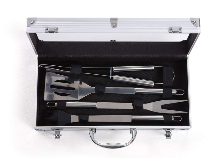 Set 4 Utensili Accessori per Barbecue con Valigetta