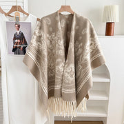 Stylewave Nuova cappa in cashmere scuro con spacco, scialle caldo e reversibile per uomo e donna