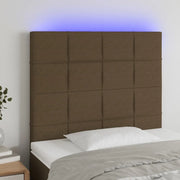 Testiera a LED-Testata con LED Marrone Scuro 80x5x118/128 cm in Tessuto 546459