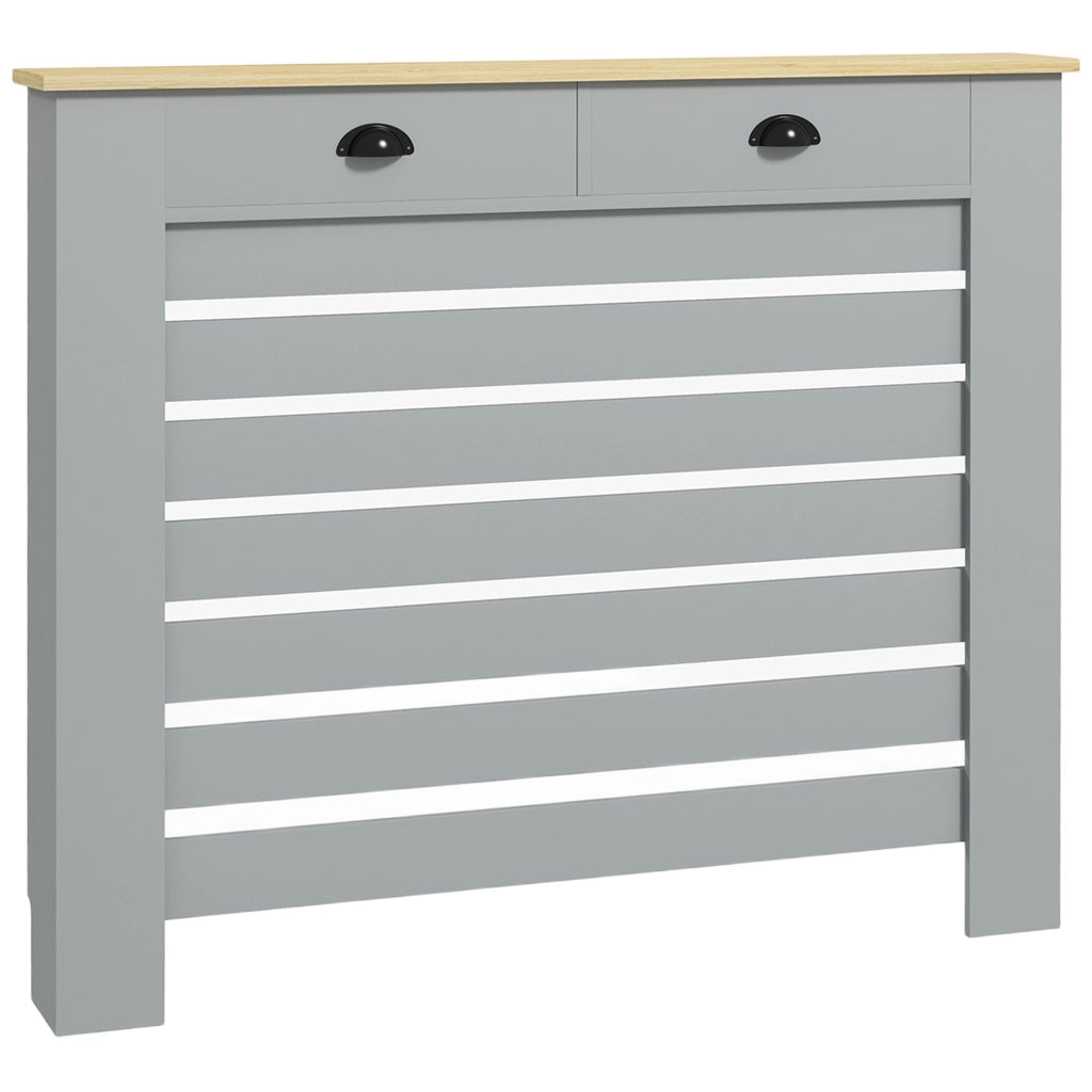Copricalorifero a Griglia con Cassetti ¨C Zephmum ¨C 111x19x95.5 cm Grigio MDF