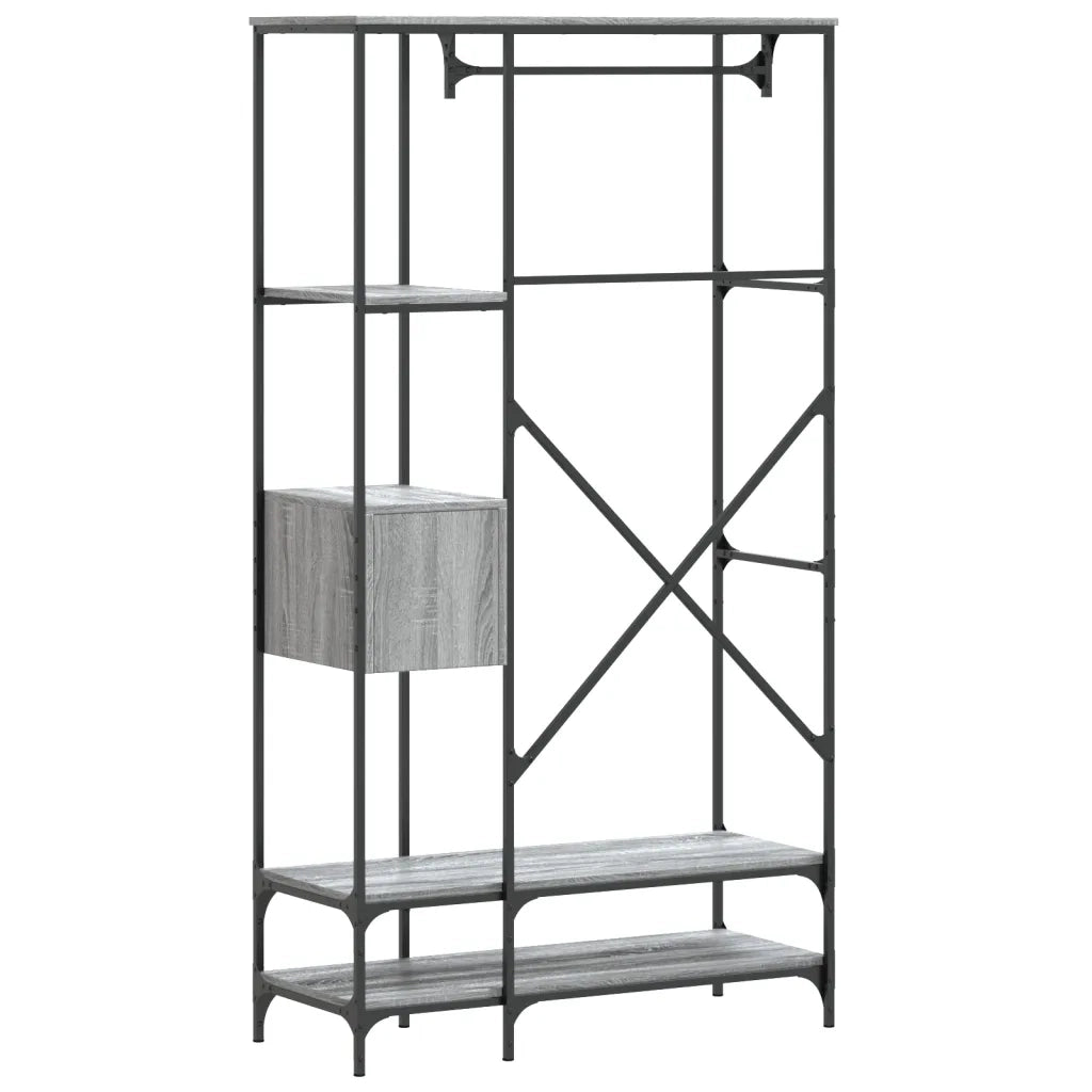 Appendiabiti con Scaffali Grigio Sonoma in Legno Multistrato CFW8133669