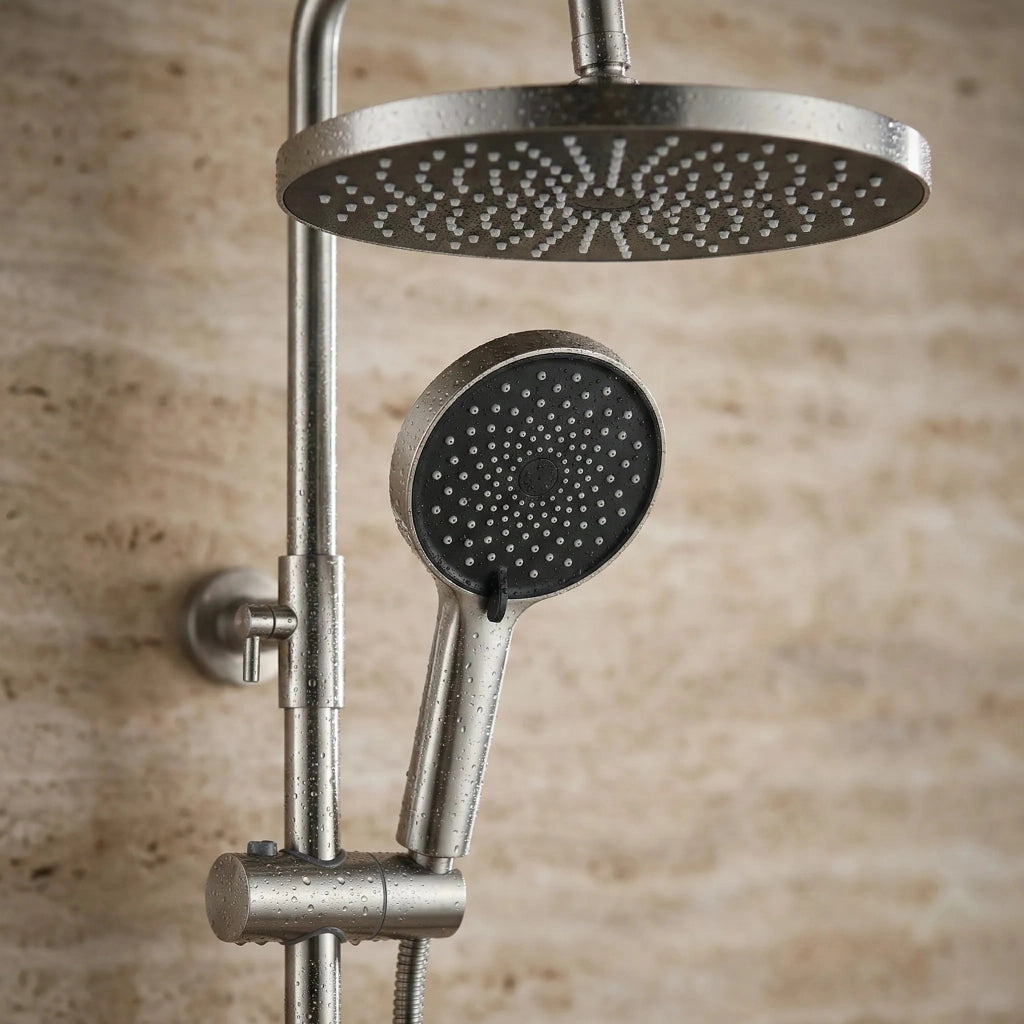 Set Doccia Rea Lungo Stripe Brush Nickel