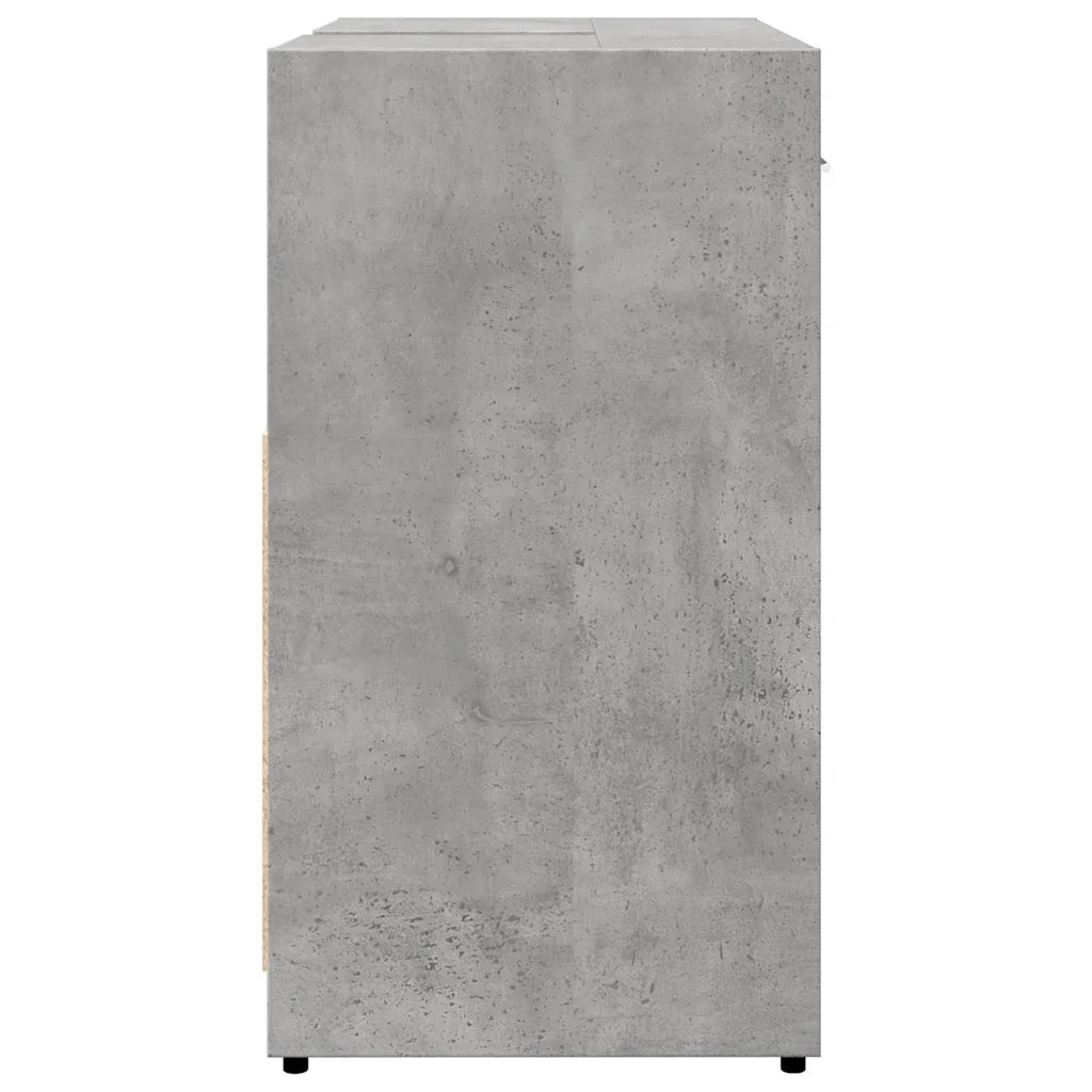 Mobile Lavabo Bagno-Armadietto da bagno Grigio Cemento 60x33x60cm Legno Multistrato