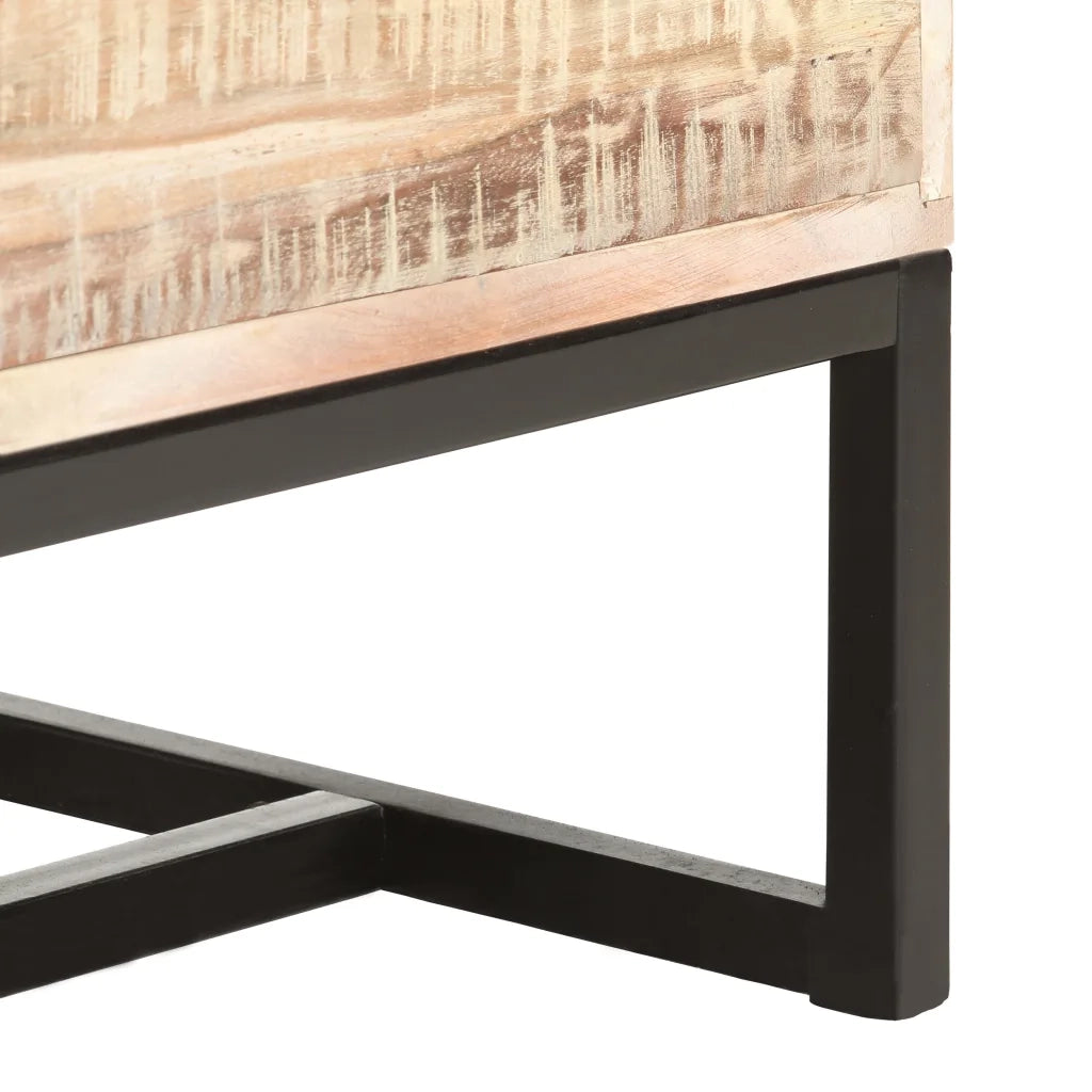Credenza Bianca 73x30x75 cm in Legno Massello di Acacia cod mxl 61298