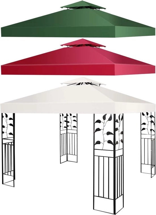 Paviljoendak 3x3 m, copertura di riserva per pavilione, tenda per tetto, impermeabile, doppio tetto, pavilione, diverse colori, beige