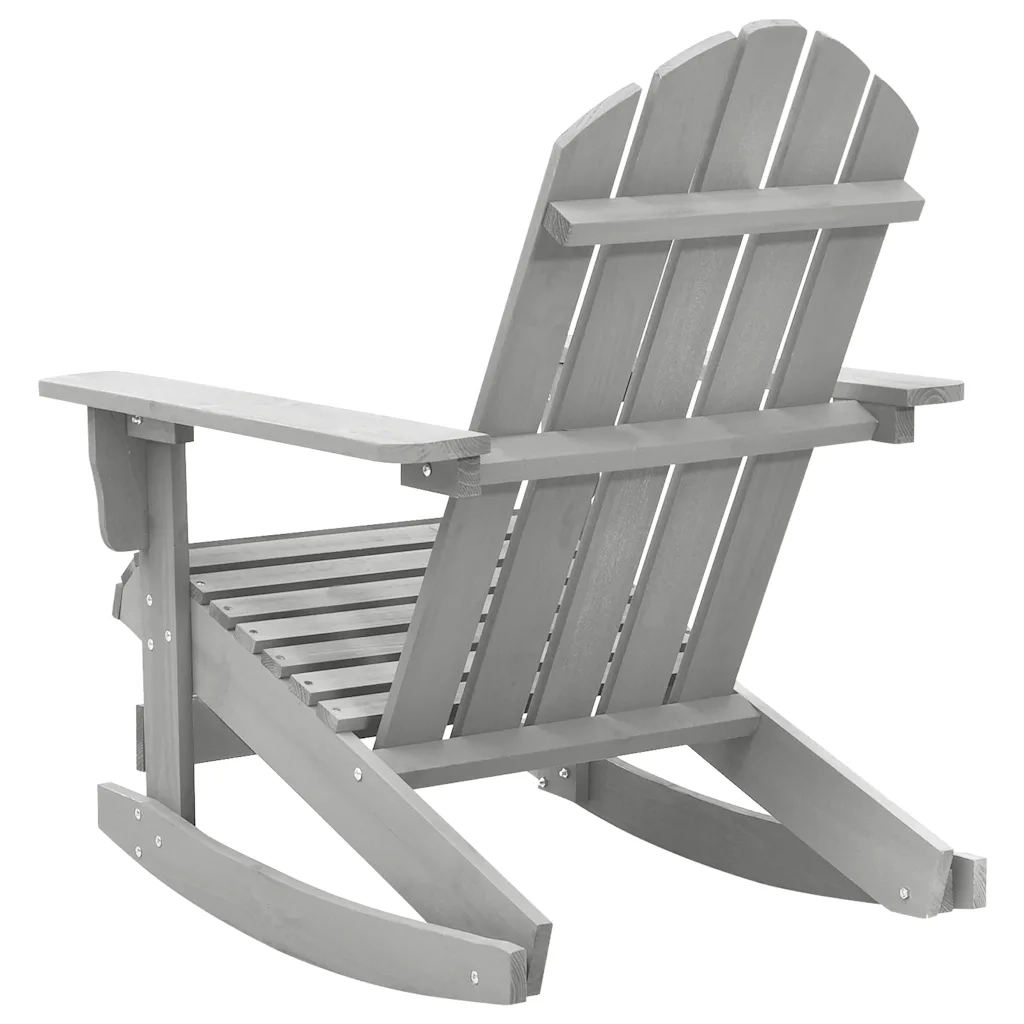 Sedia a Dondolo da Giardino in Legno Grigia cod mxl 17170