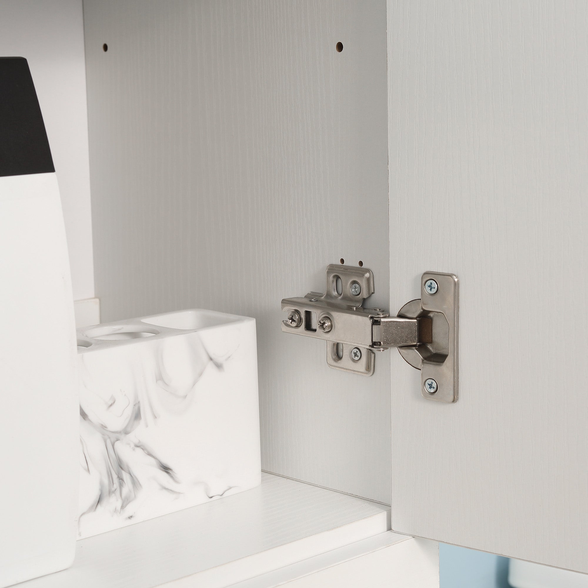 Mobile Bagno 2 Ante 1 Cassetto 30x28x180 cm in Legno Bianco