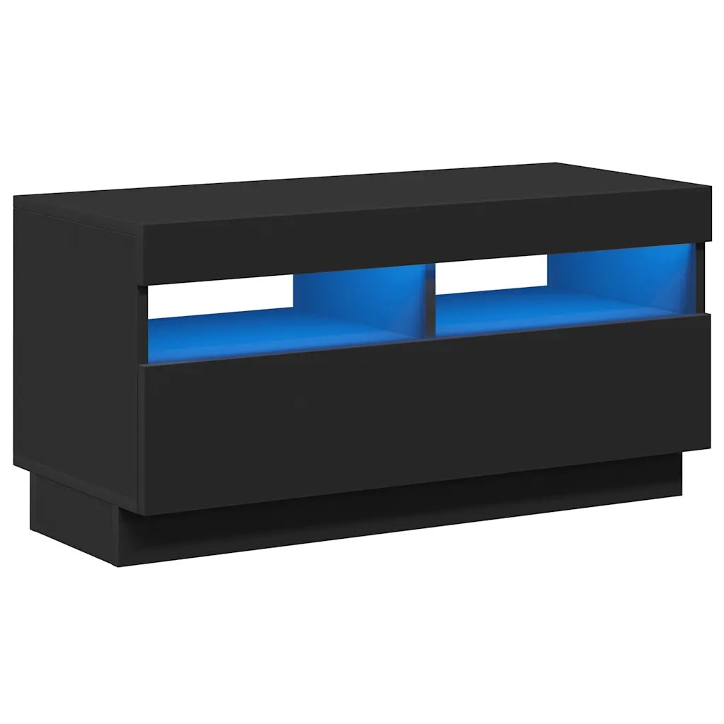 Mobile Porta TV con Luci LED-Mobile per TV-Credenza TV Nero 80x35x40 cm