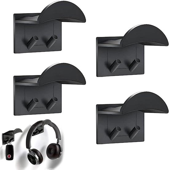 Set di 4 Orecchini per Capelli senza Fori per Orecchini per Parete - Orecchini per Capelli Universali - Orecchini per Capelli con Adesivo per la maggior parte degli Orecchini e dei Controller (Nero)