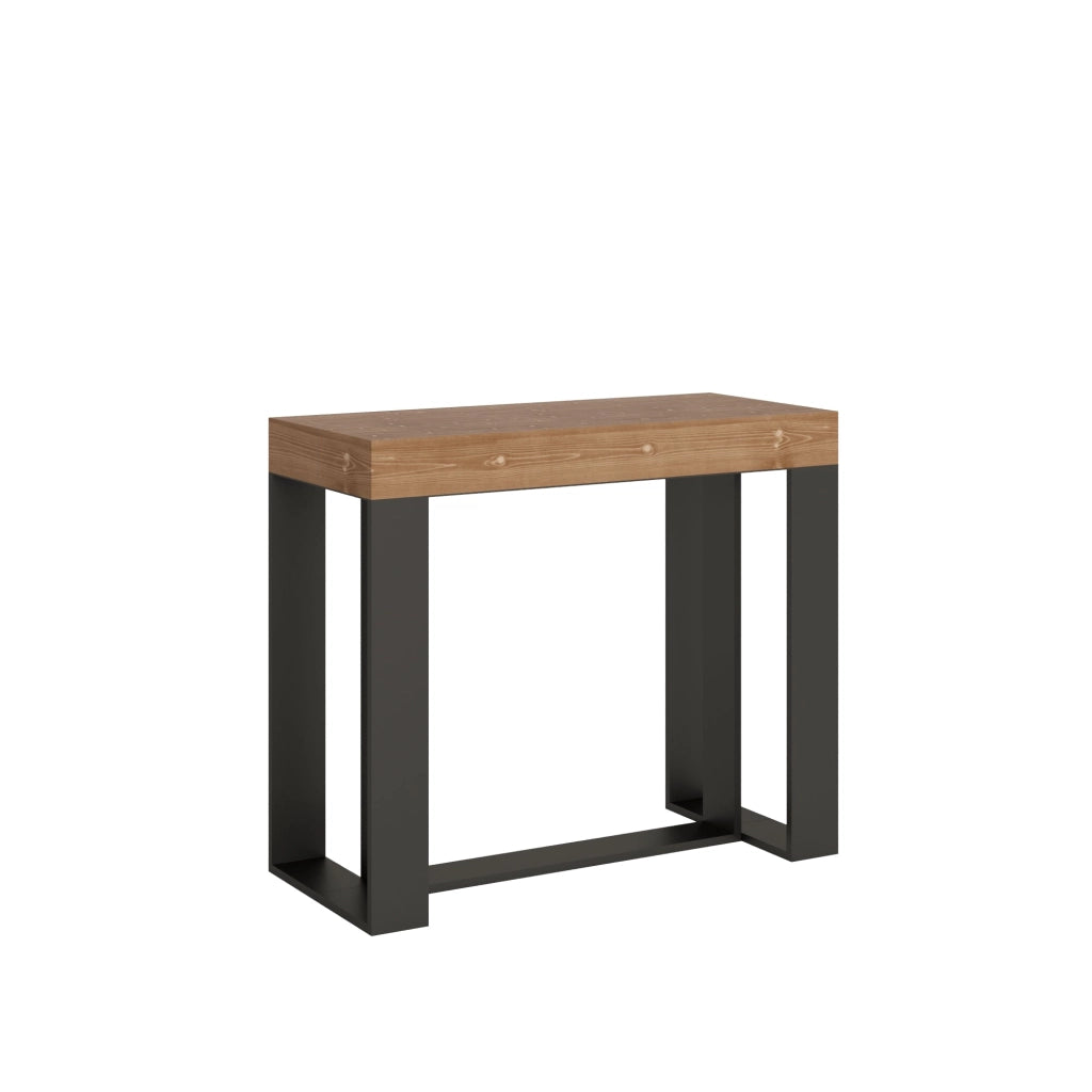 Consolle Allungabile da Esterno in Legno e Ferro H77x40x90/300cm Viola Abete Tinto Classica