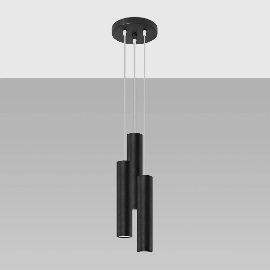Lampada a sospensione nera tripla MODENO 3xGU10 Pure Lume