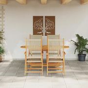 Set da Pranzo per Giardino 5 pcs Beige Legno di Acacia Massello 3375740