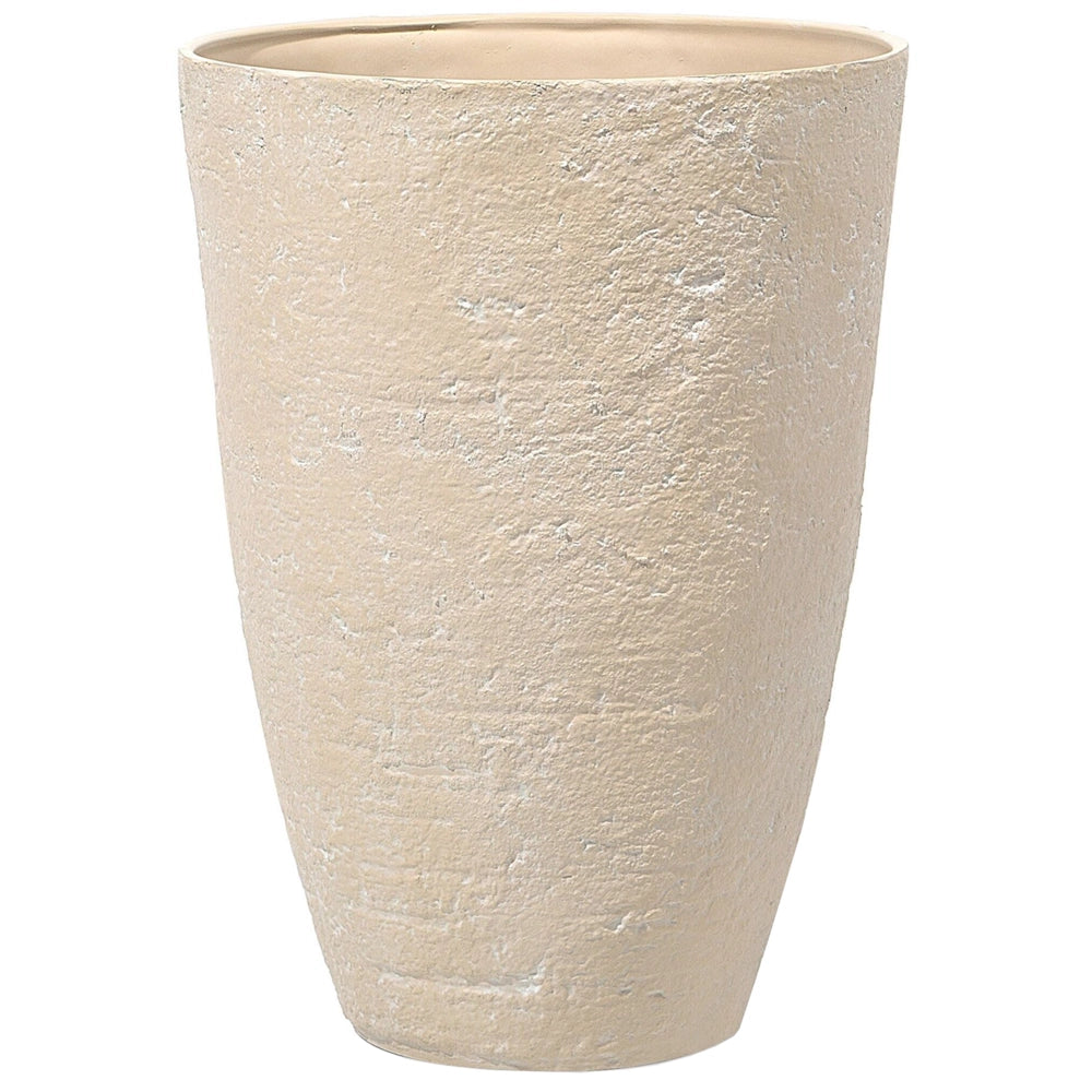 Set di 2 vasi tondi polvere di pietre per interno ed esterno beige sabbia soggiorno balcone giardino