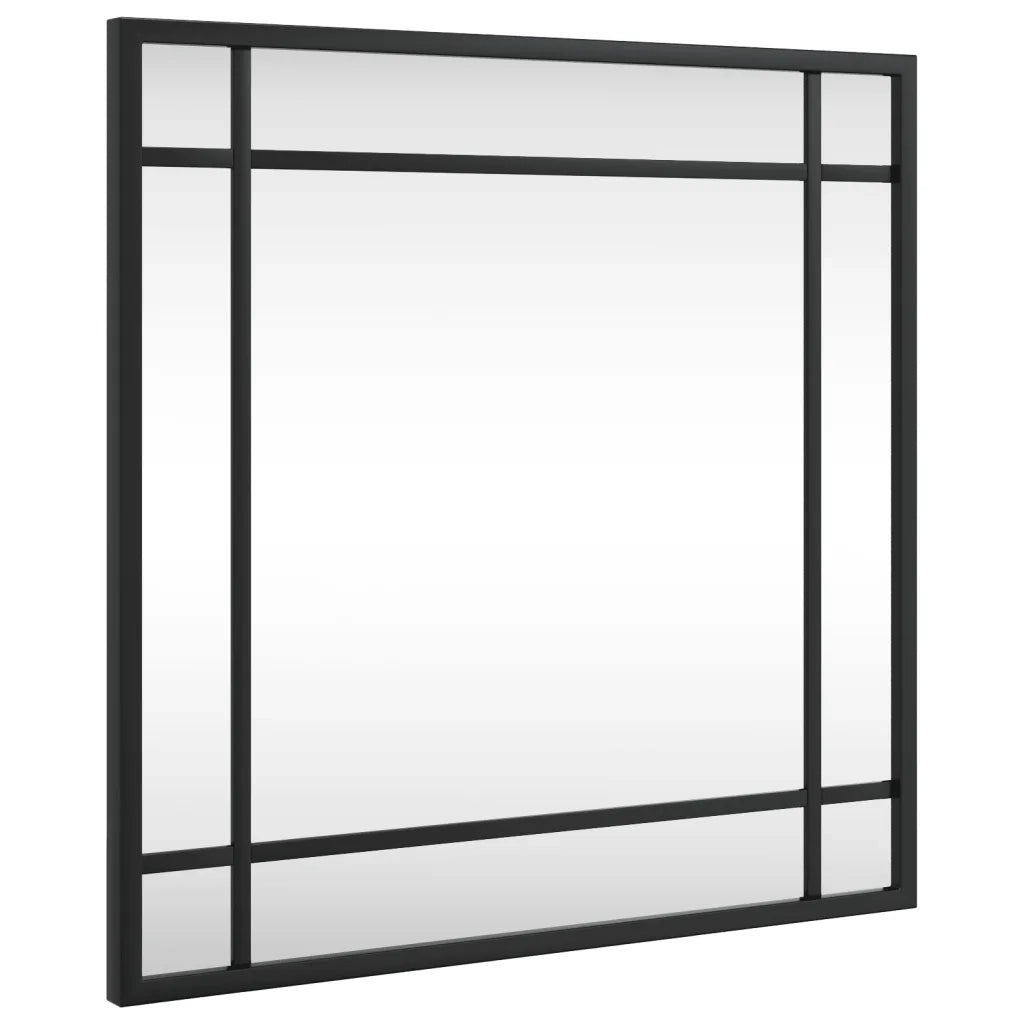 Specchio da Parete-Specchio a Muro-Specchio Decorativo Nero 40x40 cm Quadrato in Ferro