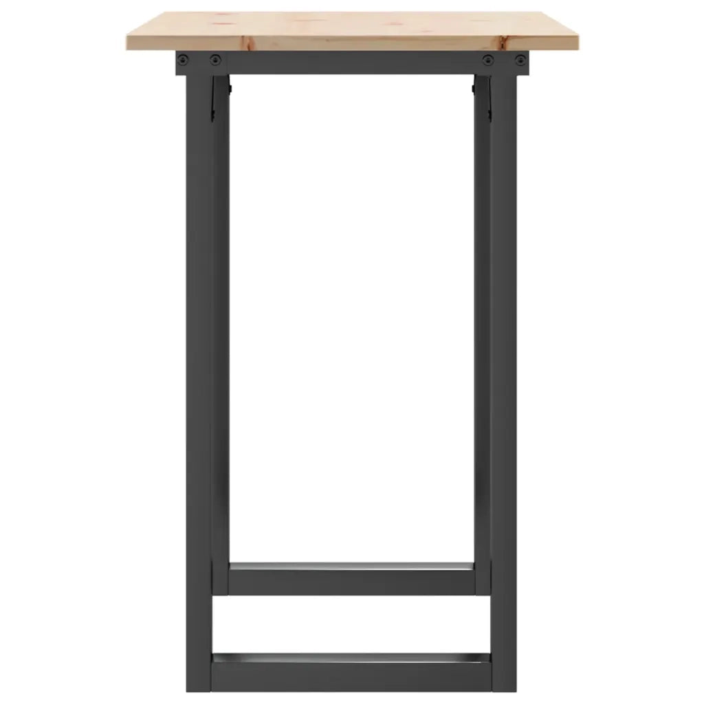 Tavolo da Pranzo Telaio a O 80x50x75 cm Legno Pino e Acciaio 3282672