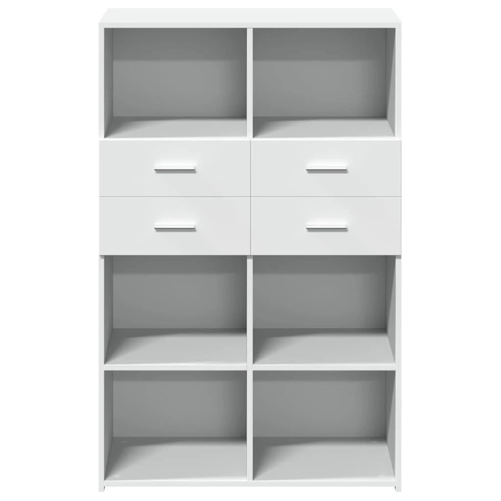 Buffet credenza cassettiera mobiletto mobile contenitore organizer cucina soggiorno salotto alto 80 x 42,5 x 124 cm legno ingegnerizzato bianco 02_0032773