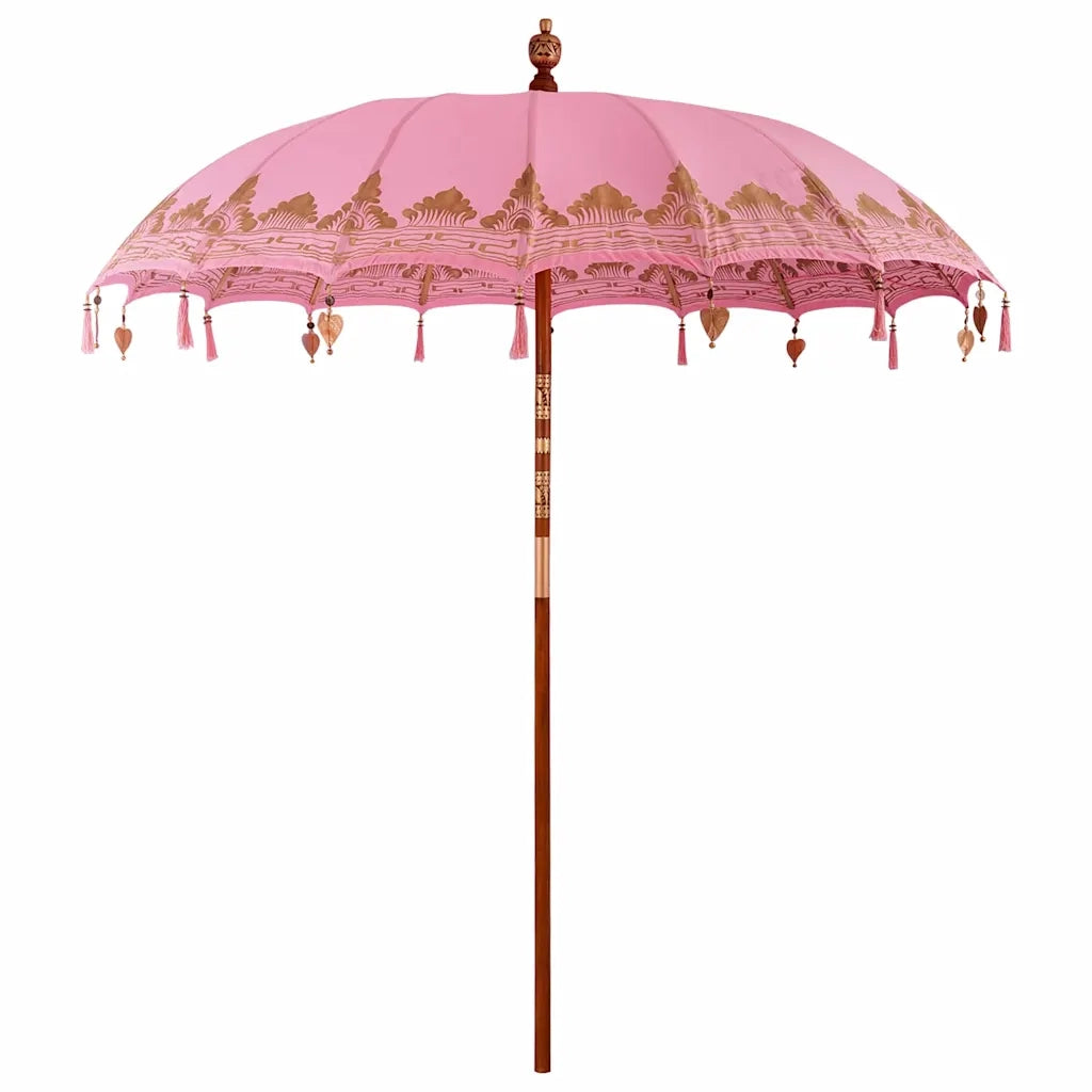 Ombrello balinese con base Rosa 215 x 215 x 260 cm