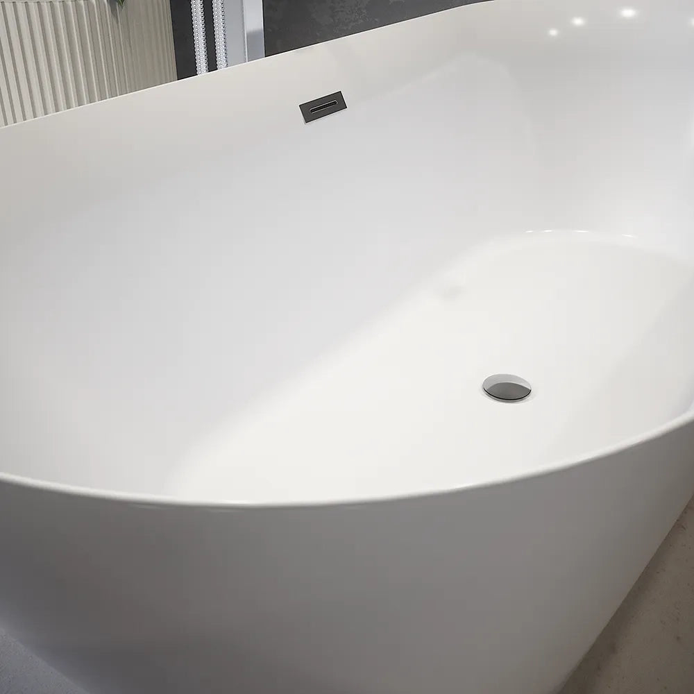 Vasca da bagno freestanding 160cm in acrilico bianco lucido | Atena