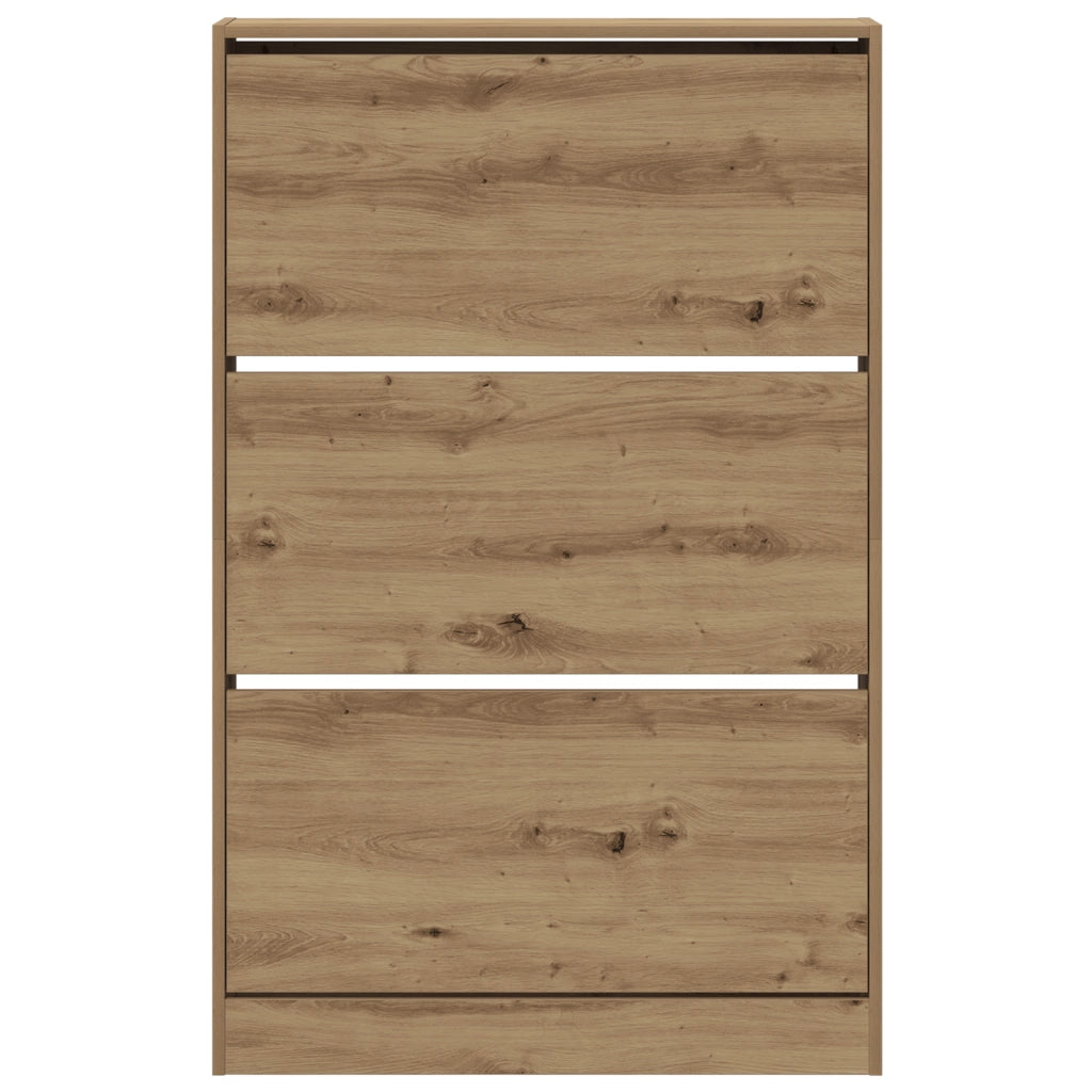 Cabinet per scarpe in rovere artigianale 80x21x125,5 cm in legno ingegnerizzato