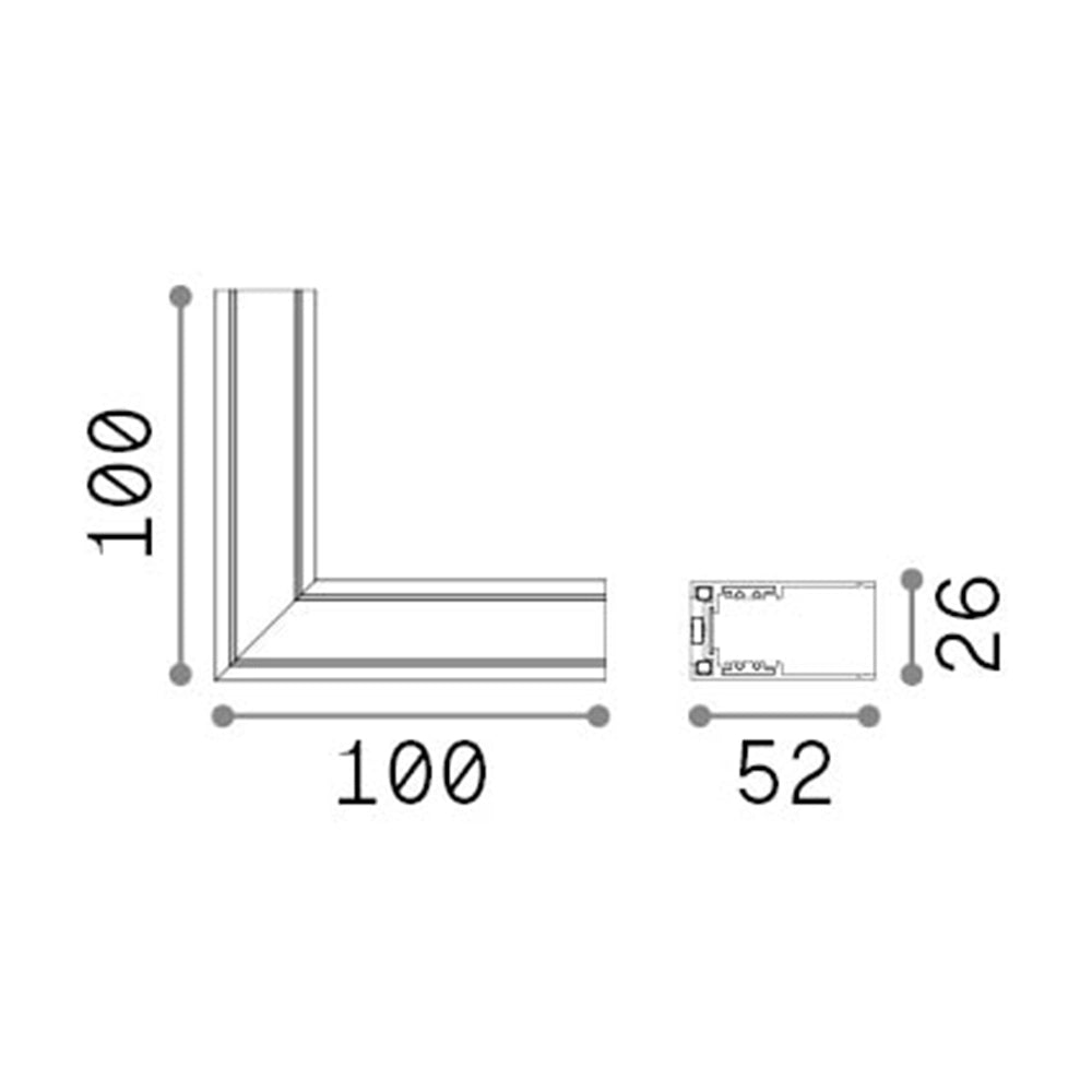 Kit Alto Per Superficie Binario Orizzontale On-Off Ego Alluminio Bianco