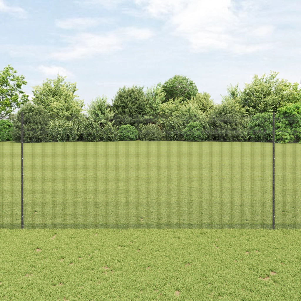 Recinzione Rete Saldato con 22 Post U Grigia 1,4x25 m Acciaio