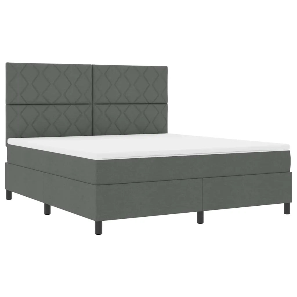 Letto a molle con testiera Grigio scuro 180 x 200 cm Tessuto 3339484