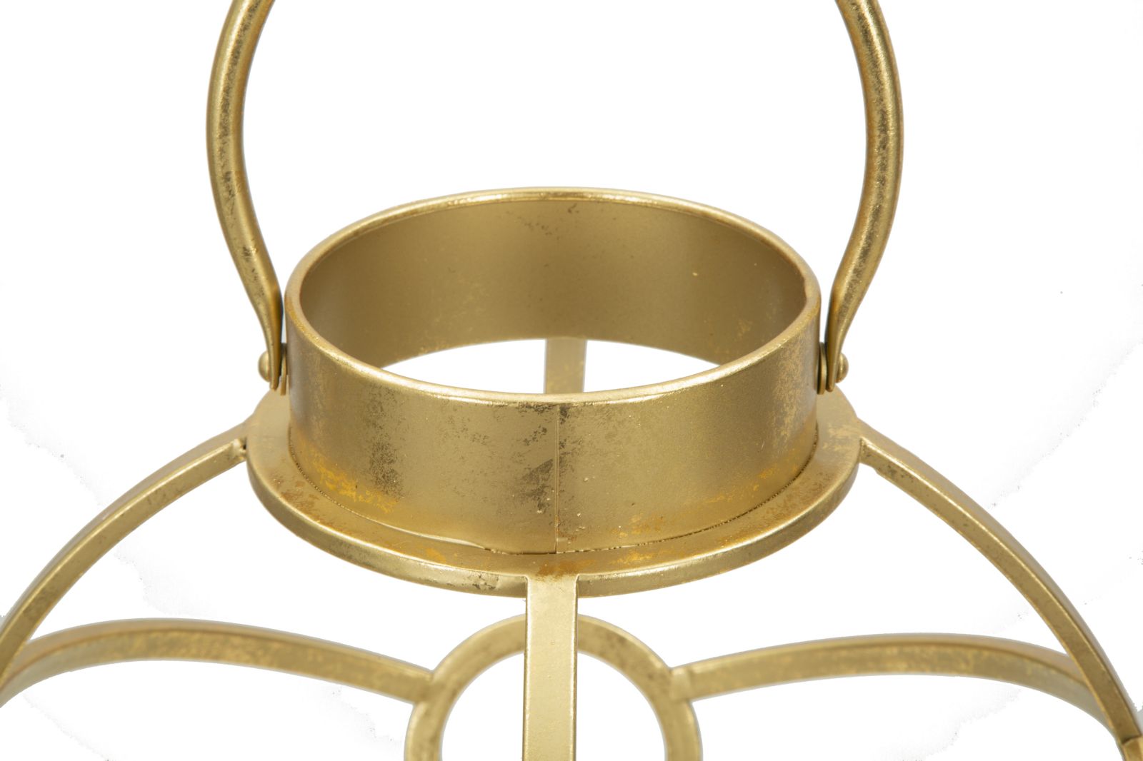 Portacandele Glam Ox Ø29x42,5 cm in Ferro e Vetro Oro