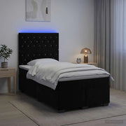 Letto box spring con materasso Nero 120 x 200 cm Velluto 3455080