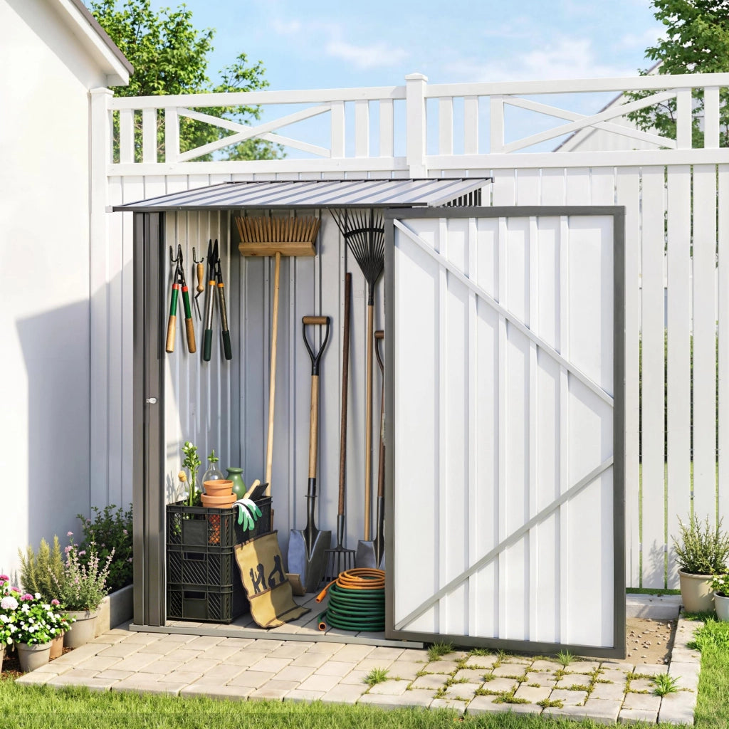 Capanno Attrezzi in Acciaio ¨C Zephmum ¨C 100x103x160cm Grigio Scuro