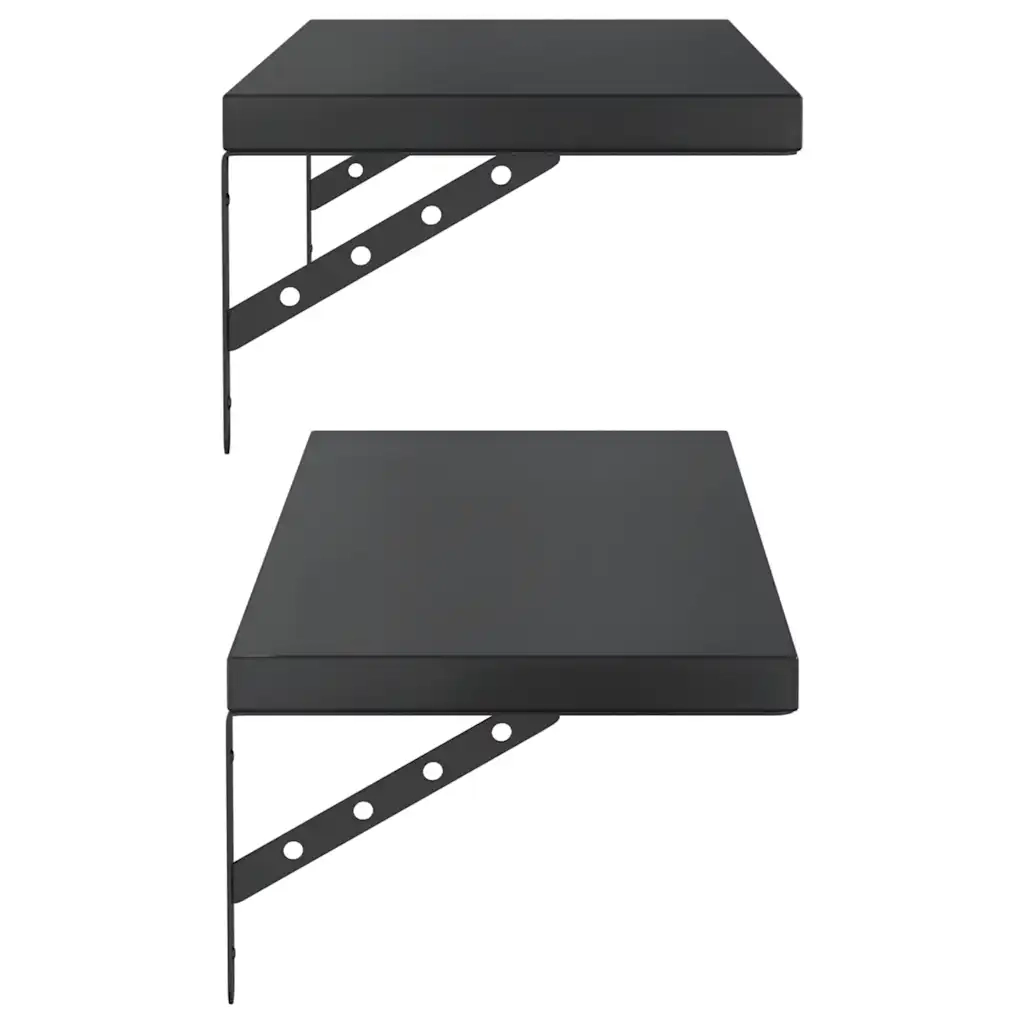 Mensole a Muro 2 pz 100x30 cm Nero in Acciaio Inossidabile