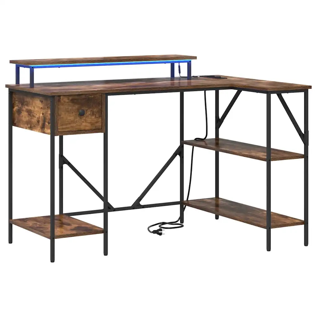 vidaXL Scrivania Rovere fumo 120 x 79 x 86.5 cm Legno multistrato