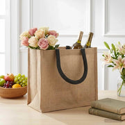 Borse in juta 50 Naturale e Nero 26 x 22 x 14 cm 42012280