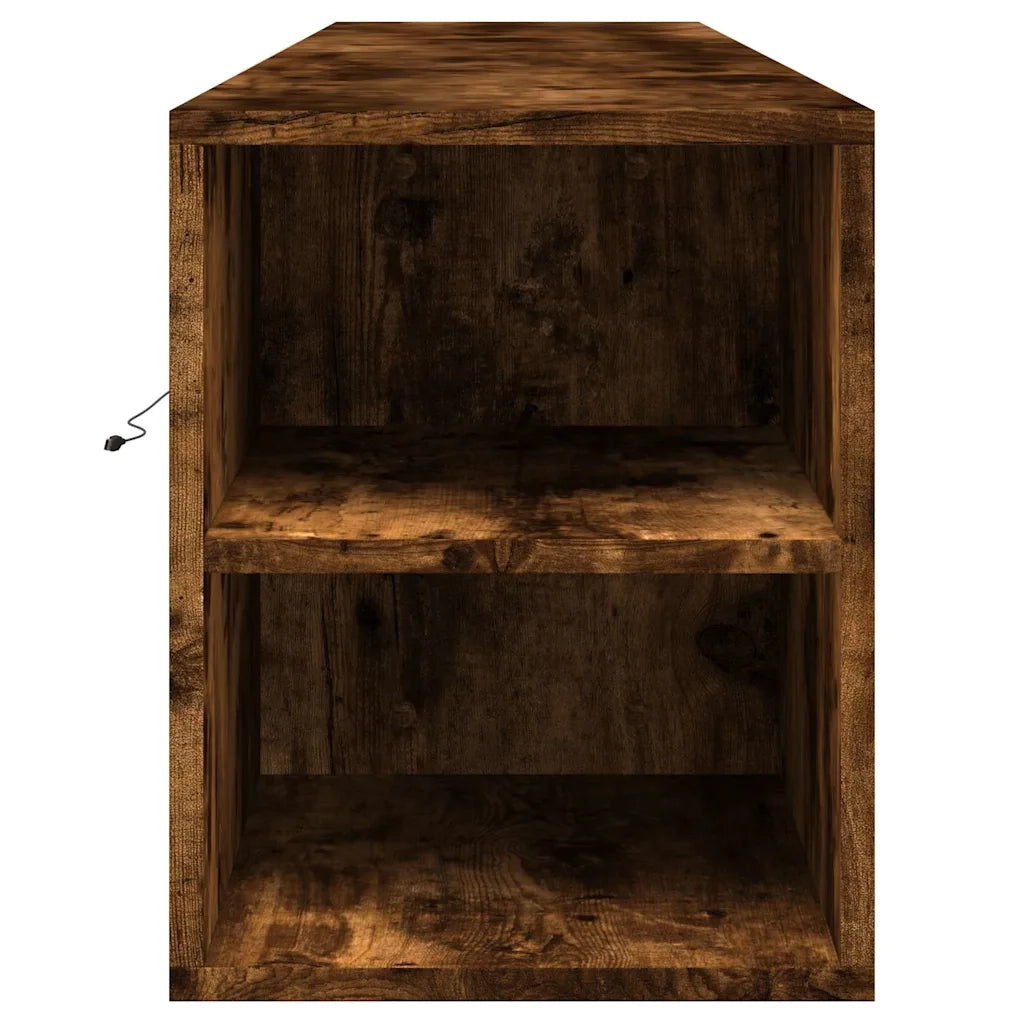 vidaXL Mobile TV a Parete con LED Rovere Fumo 180x31x39,5 cm