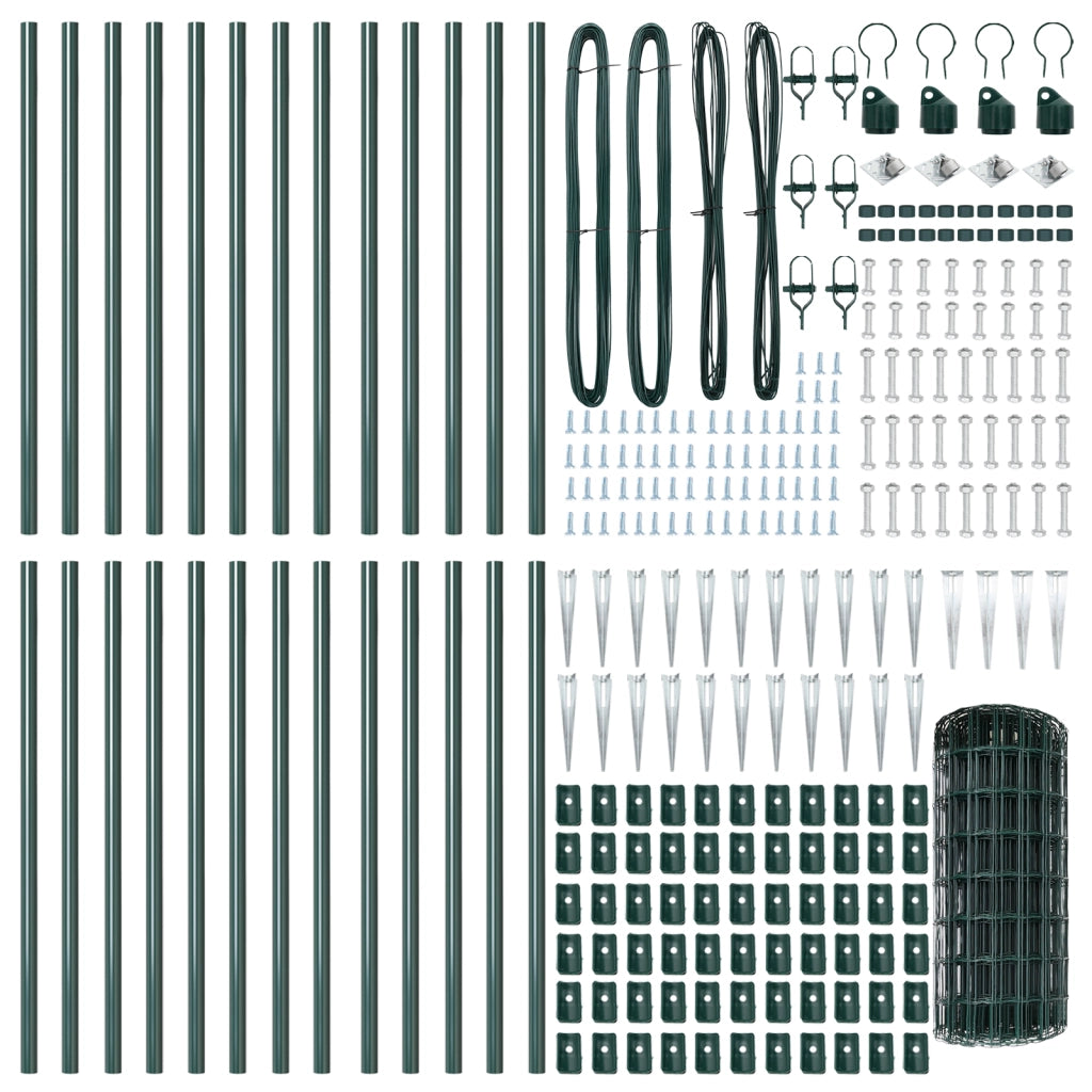 Recinzione Euro con 13 picchetti 0.4x50 m acciaio zincato verde