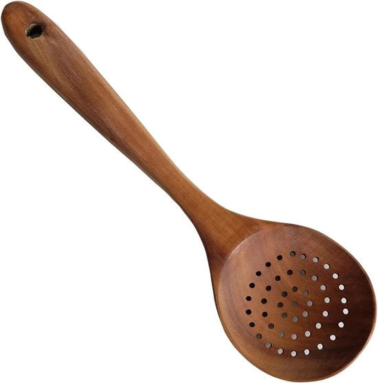 Lepel in legno di teak per cucina - Utensili in legno di teak per cucina - Spatola per cucina - Accessori per cucina e regali